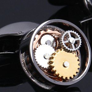 Shirt cufflinks round cuff nails simple